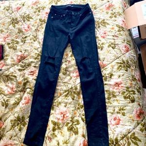 The Kooples black skinny  jeans distressed size 25